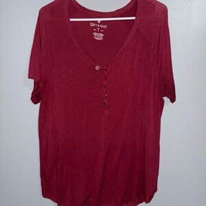 American Eagle Outfitters Soft & Sexy Red Short Sleeve Tee